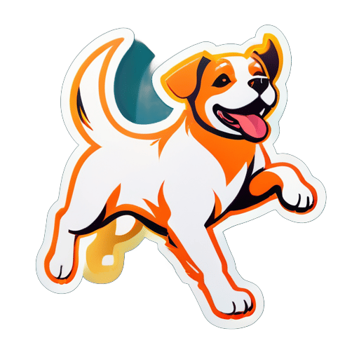 a dog can fly sticker