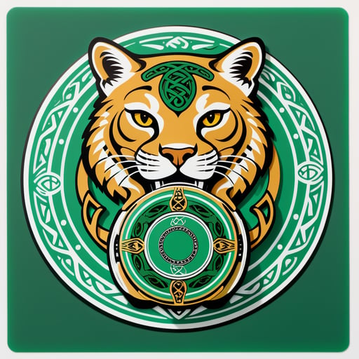 Celtic Cougar with Bodhrán sticker