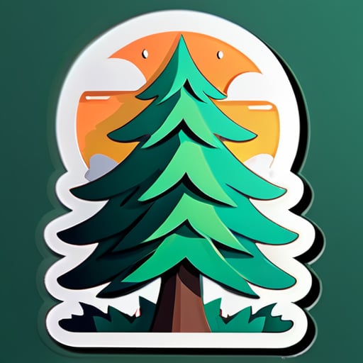 Create the tree in mountain sticker