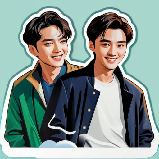 In the TV series *Chasing the Wind*, Wei Ruolai and Wang Yibo sticker