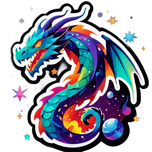 dragon in galaxy sticker