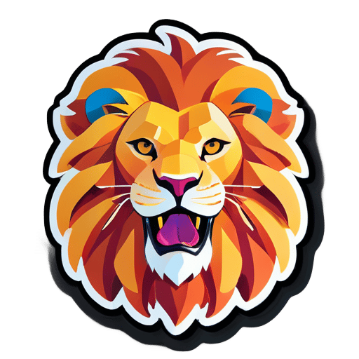 create a sticker of lion sticker