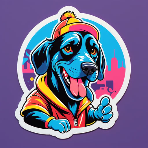 Hip-Hop Hound Dog sticker