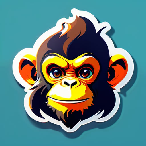 Create a monkey in the space sticker  sticker