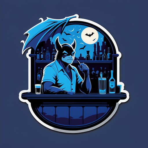 Blues Bat with Dimly Lit Bar Scene sticker
