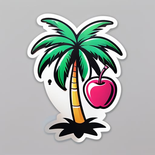 用于喷雾晒黑时贴的晒黑纹身贴纸，如棕榈树、Playboy兔标、樱桃，现在是白色轮廓 sticker