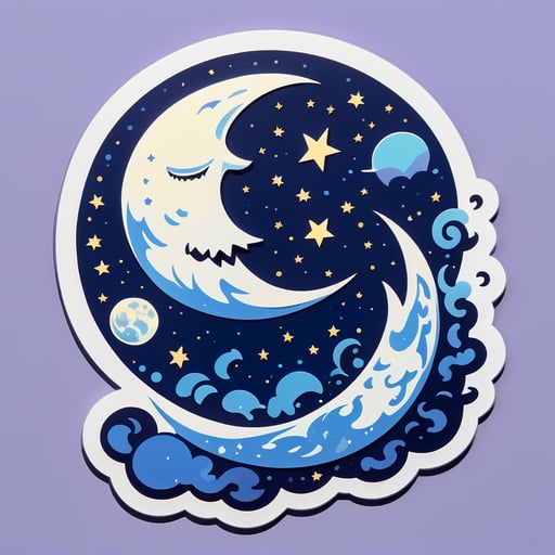 Midnight Feeding Moon sticker