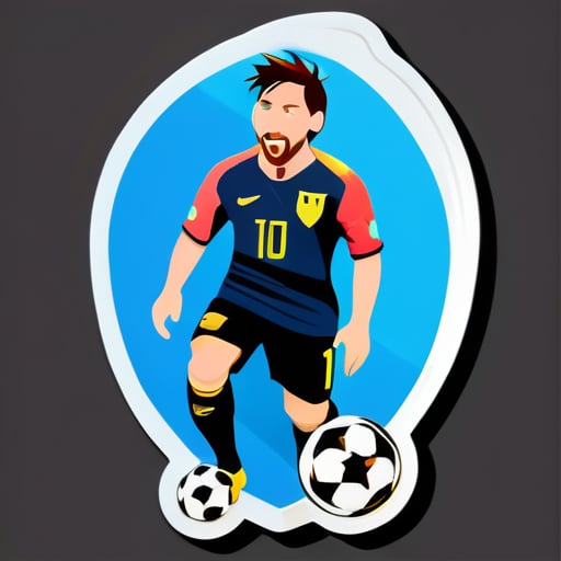 Messi, star du football sticker