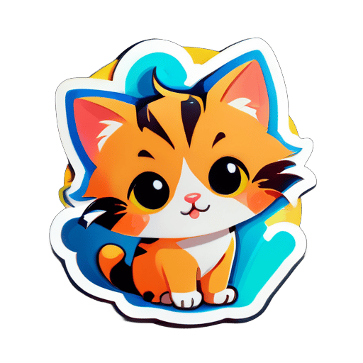 Cute little cat sticker