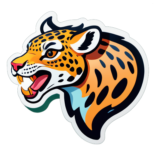 Jaguar comiendo ciervo sticker