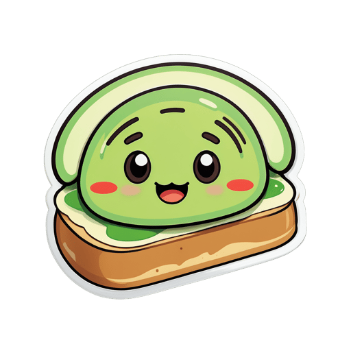 귀여운 아보카도 토스트 sticker