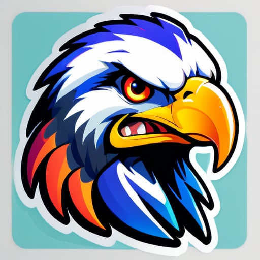 crear un logo de juego de un águila feliz sticker