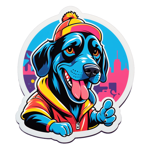 Chó săn Hip-Hop sticker