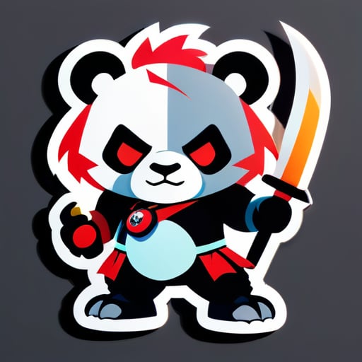 Guerrier Panda sticker