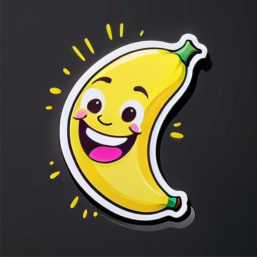 dessinez une banane qui rit sticker