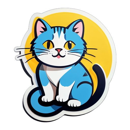 gato com fio sticker