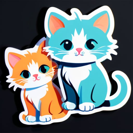 Two little cats sticker