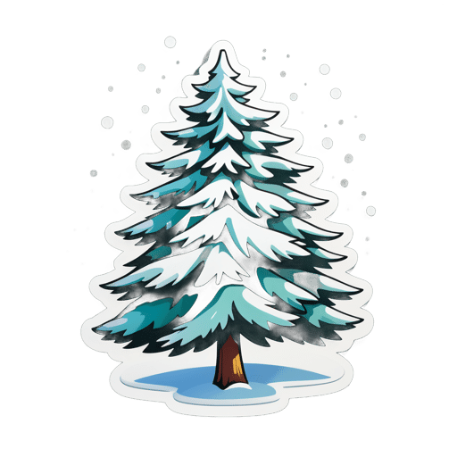 Snowy Pine Tree sticker