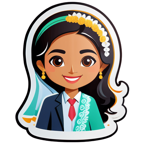 Garota de Myanmar chamada Thinzar está se casando com um rapaz indiano sticker