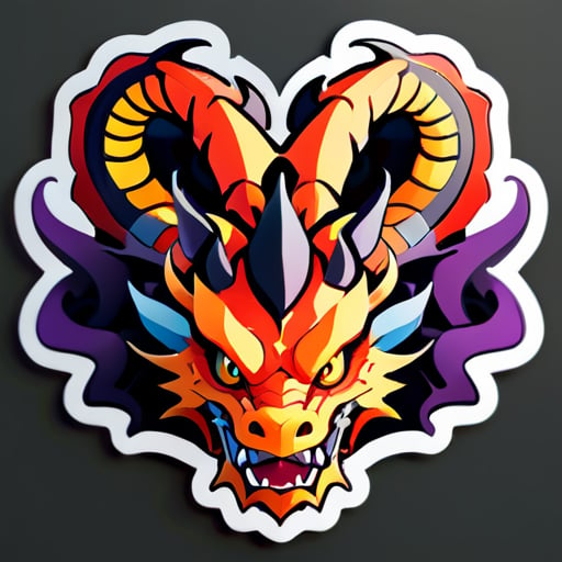 dragon with 3 head sticker