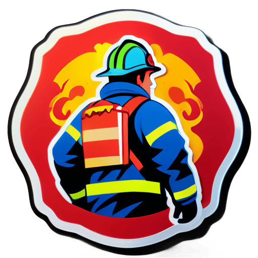 Firefighter from the back sticker