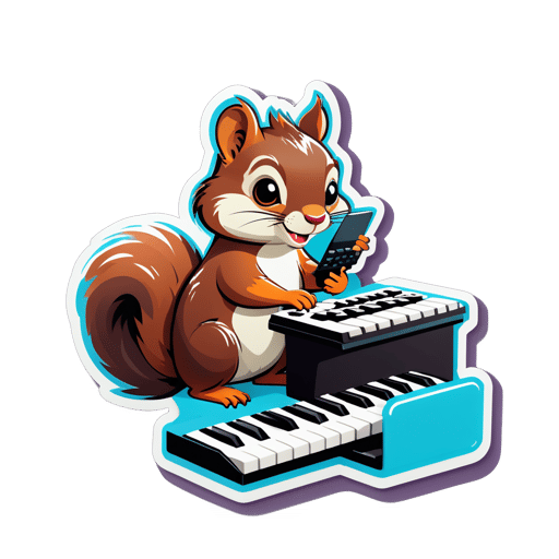 Soulful Squirrel with Keyboard sticker