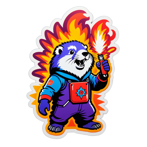 Metal Marmot với Pháo Sáng sticker