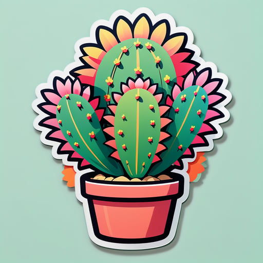 Cactus en fleurs sticker