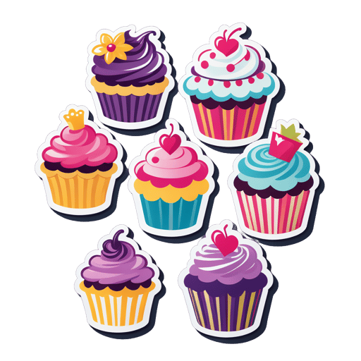 Fancy Cupcake Auswahl sticker