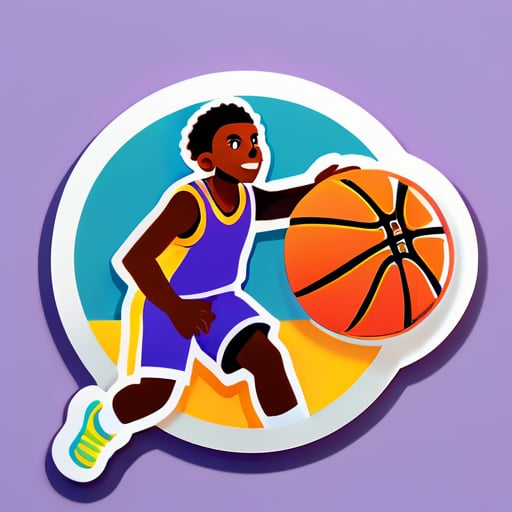Decade, playing basketball 스티커 sticker