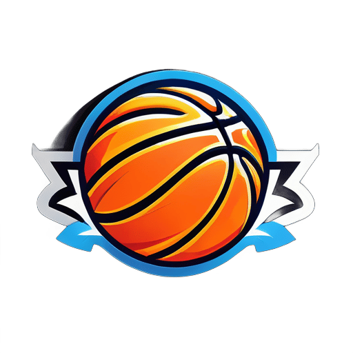 Most beatiful basketball logo design sticker
