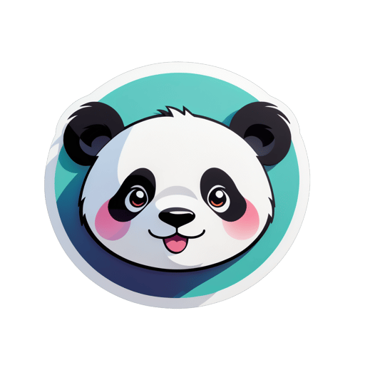 Lovable Panda Face sticker