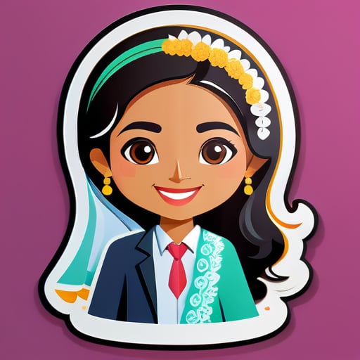 缅甸女孩名叫Thinzar，正在与印度小伙子结婚 sticker