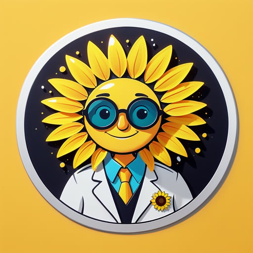 Bright Sunflower Scientist sticker