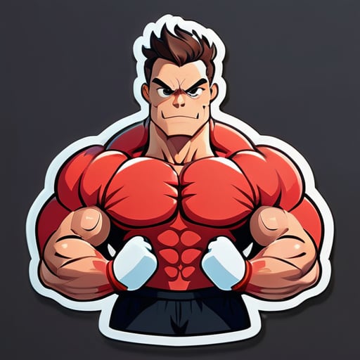 strong muscles Prediator with realable human face character sticker sticker