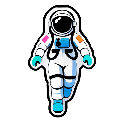 Female astronaut 👩‍🚀 on Nintendo style sticker