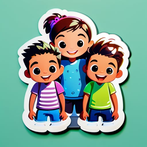 Three friends hanging out
 sticker