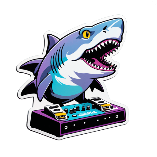 Tiburón Shoegaze con Pedalboard sticker