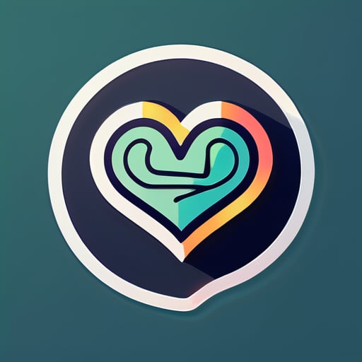心臓、ロゴ、芸術的センス、シンプルな線、心理学、メンタルヘルス sticker