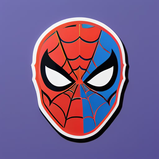 superman sticker with spiderman head sticker