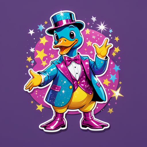 Disco Duck with Glitter Suit sticker