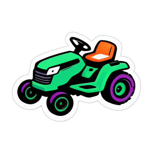 Lawn mower sticker