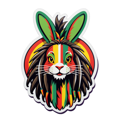 Thỏ Reggae với tóc rối sticker