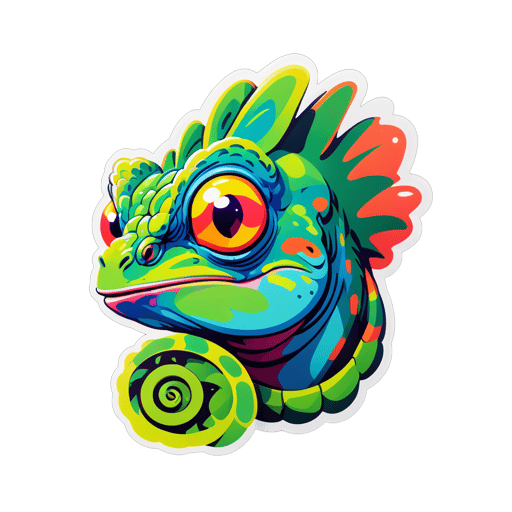 Baffled Chameleon Meme sticker