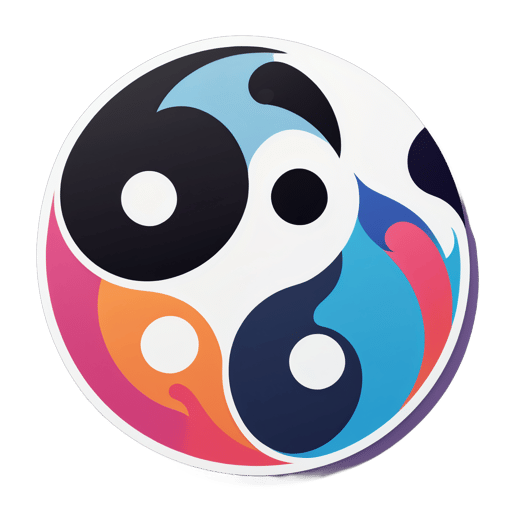 Abstract Yin and Yang sticker