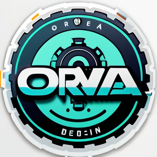 Logotipo com o nome orwa design engenharia sticker