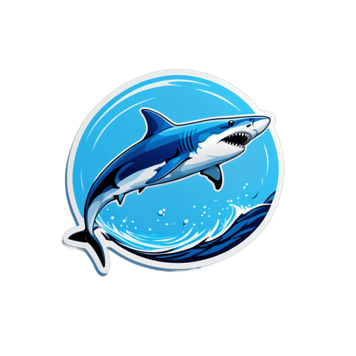 Blue Shark Circling in the Water sticker