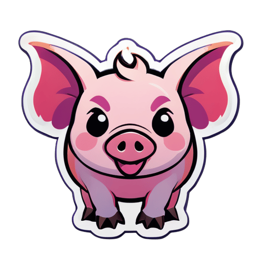 a pig with wing sticker