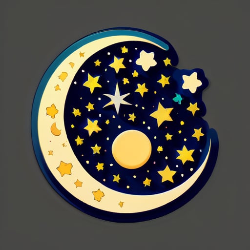 夜空中的星星和月亮 sticker