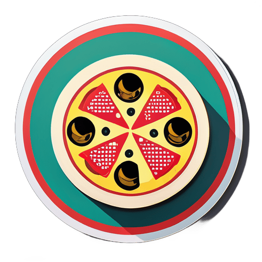 Pizza tròn sticker